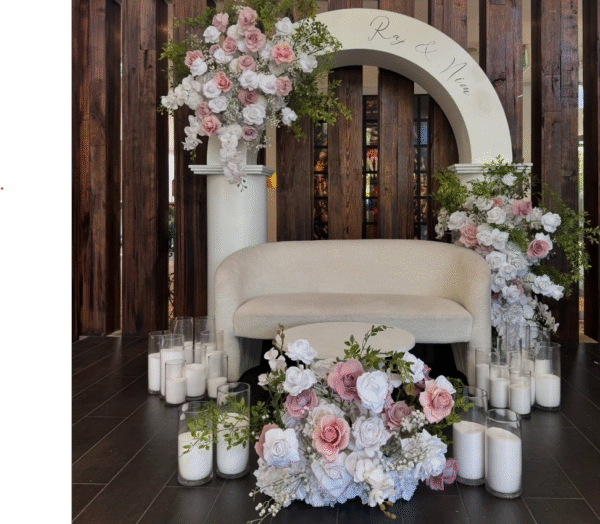 3D Round Leg arch backdrop
