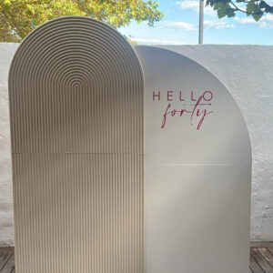 Beige Ripple and White Sail Arch Backdrop Package