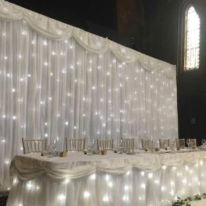 White Backdrop With Curtain Lights (Delivery Item)