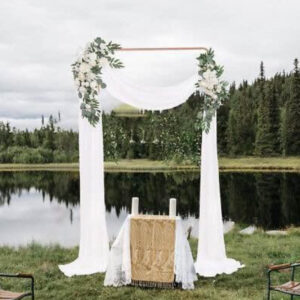 Gold Wedding Arch With Drapes