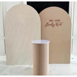 Ripple Beige and Plain Beige Arch Backdrop