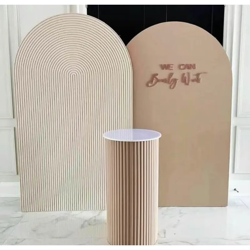 Ripple Beige and Plain Beige Arch Backdrop